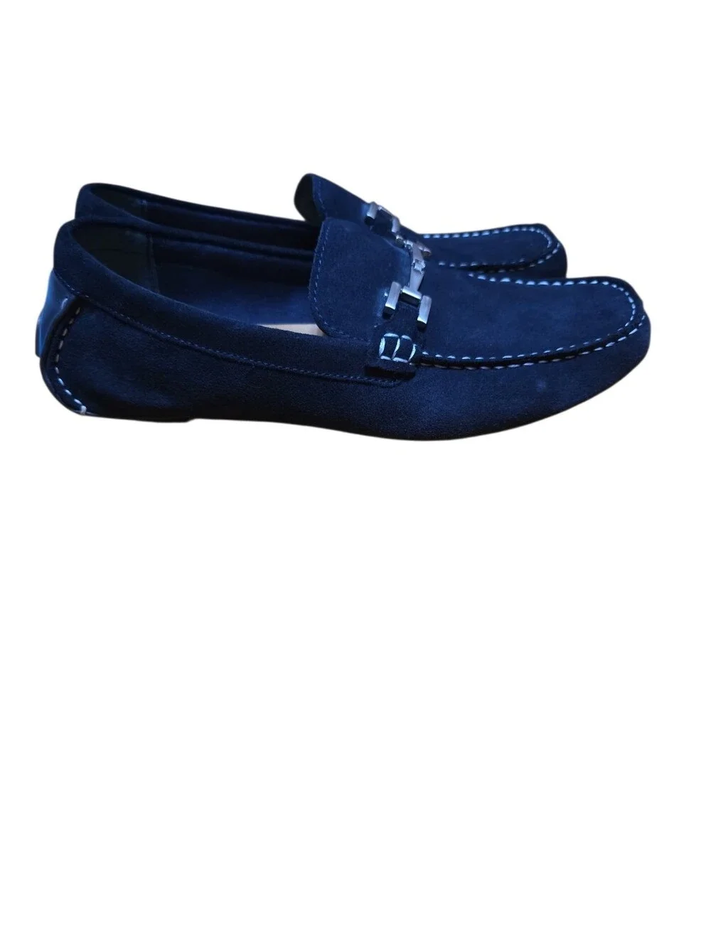 Men's Alfani Navy Suede Loafers | Size 10
